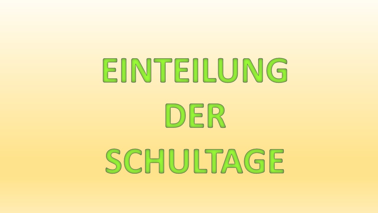 Plan für die kommenden Wochen